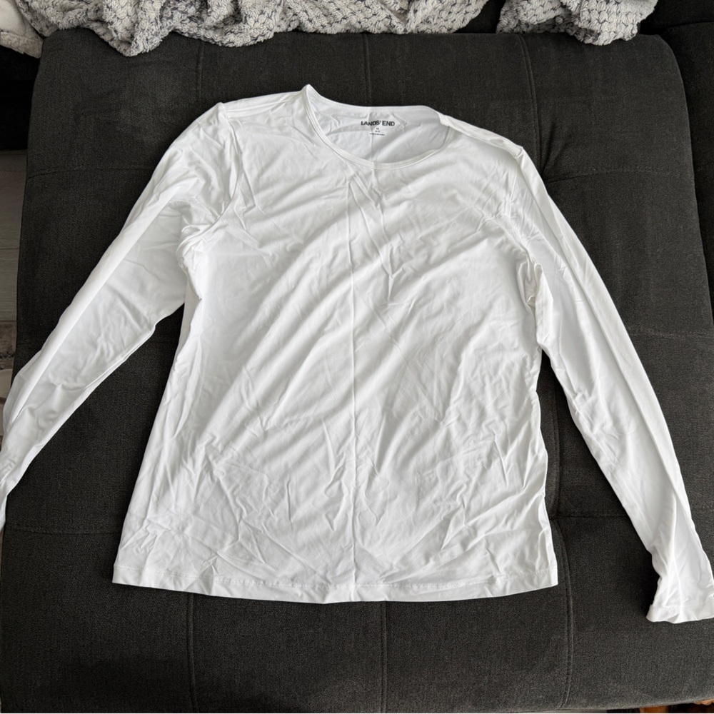 Lands’ End SunShade UPF 50 Long Sleeve Rash Guard Swim Tee - Size M, NWOT